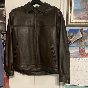 Roundtree & Yorke Rich Brown Leather Jacket